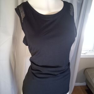 90 Degree By Reflex Black Mesh Accent Tank Top